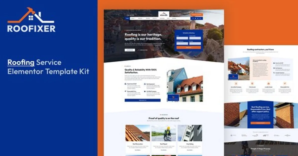 Roofixer – Roofing Service Elementor Pro Template Kit