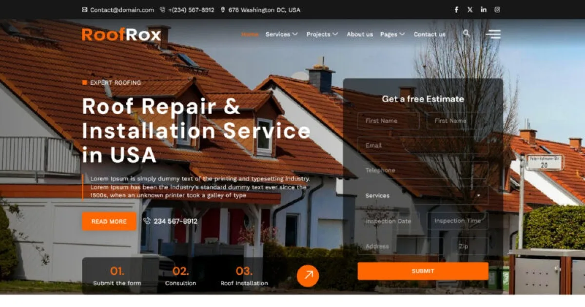 Roofrox – Roofing Services Elementor Template Kit