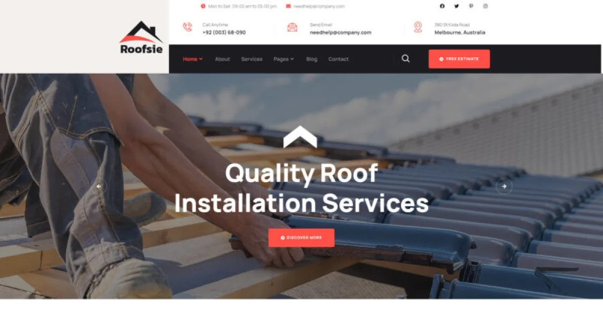 Roofsie – Roofing Services Elementor Template Kit
