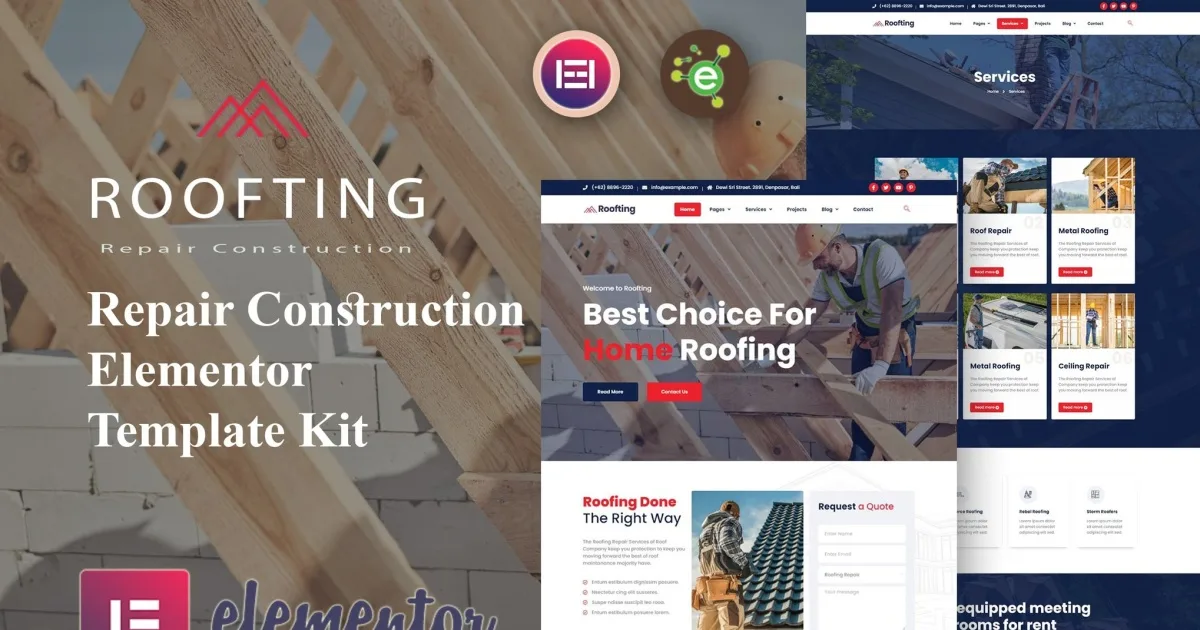 Roofting – Repair Construction Elementor Template Kit