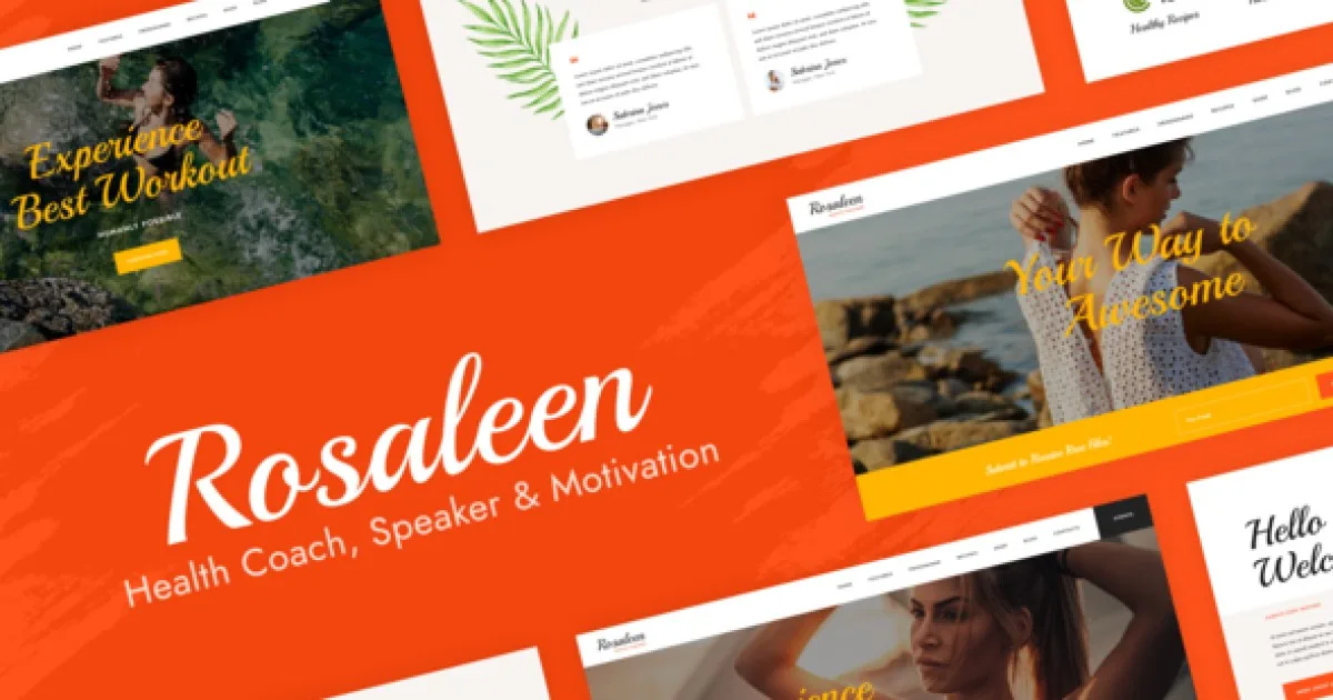 Rosaleen – Health Coach & Motivational Speaker Elementor Template Kit