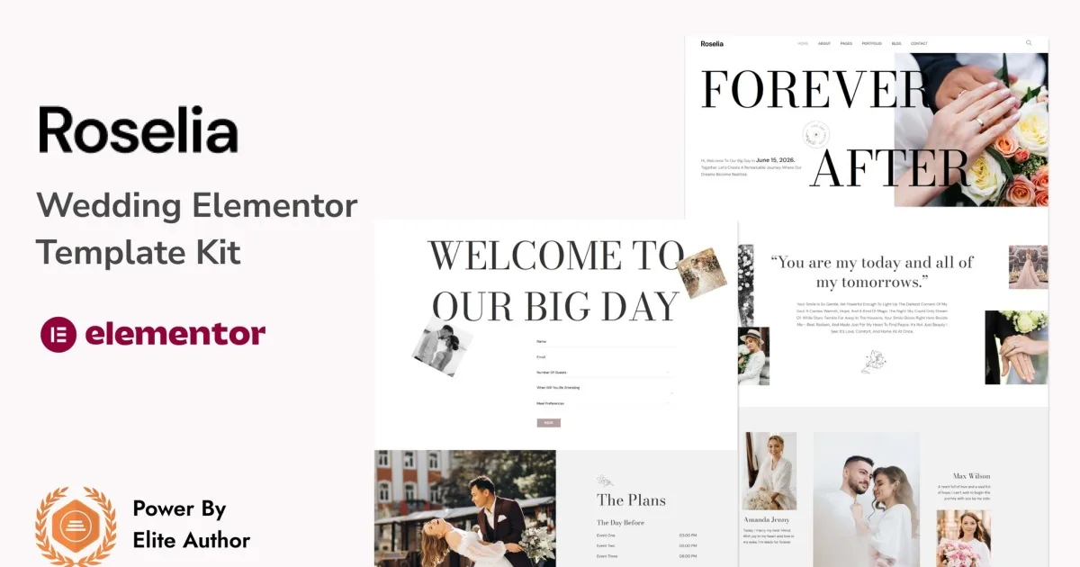 Roselia – Wedding Elementor Template Kit