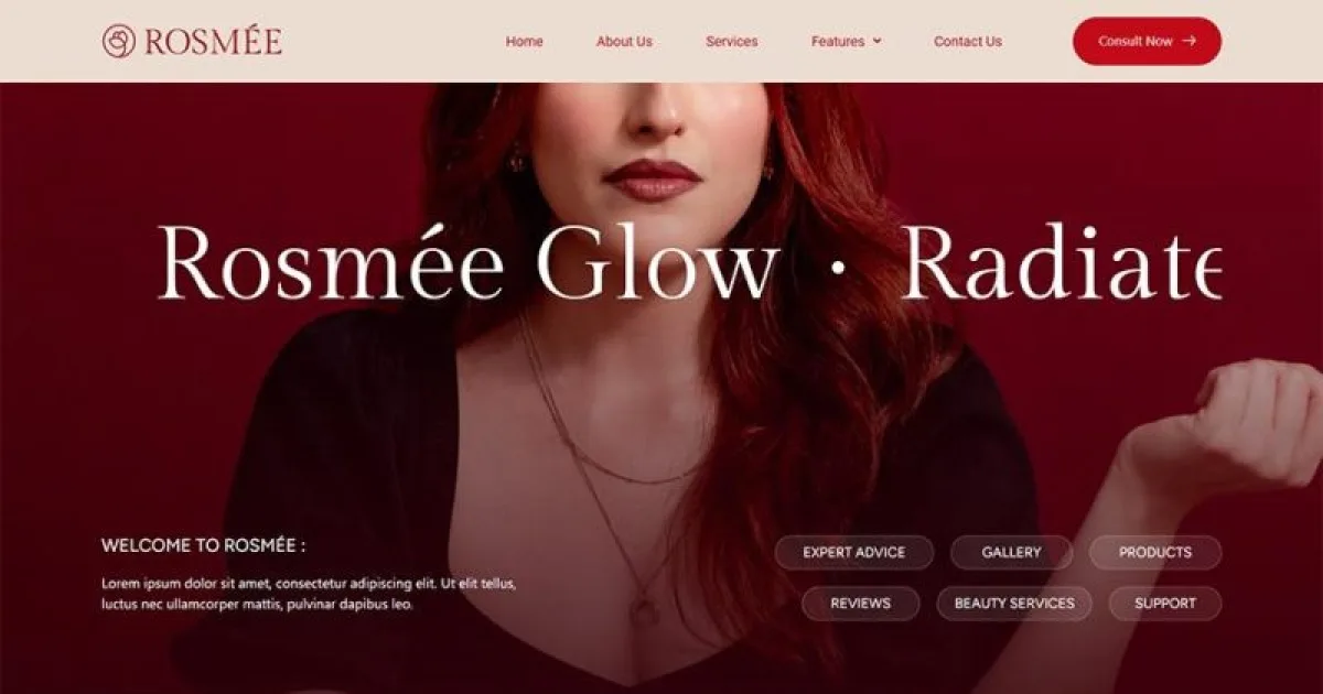 Rosmee – Beauty Salon & Cosmetic Elementor Tempate Kit