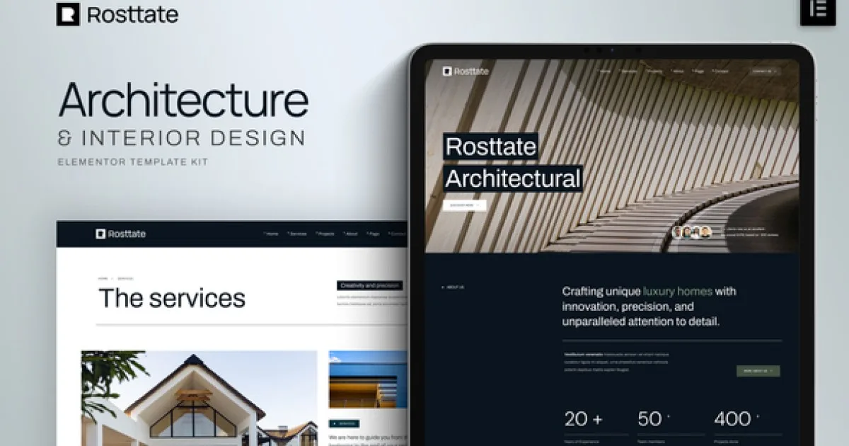 Rosttate – Architecture & Interior Design Elementor Template Kit