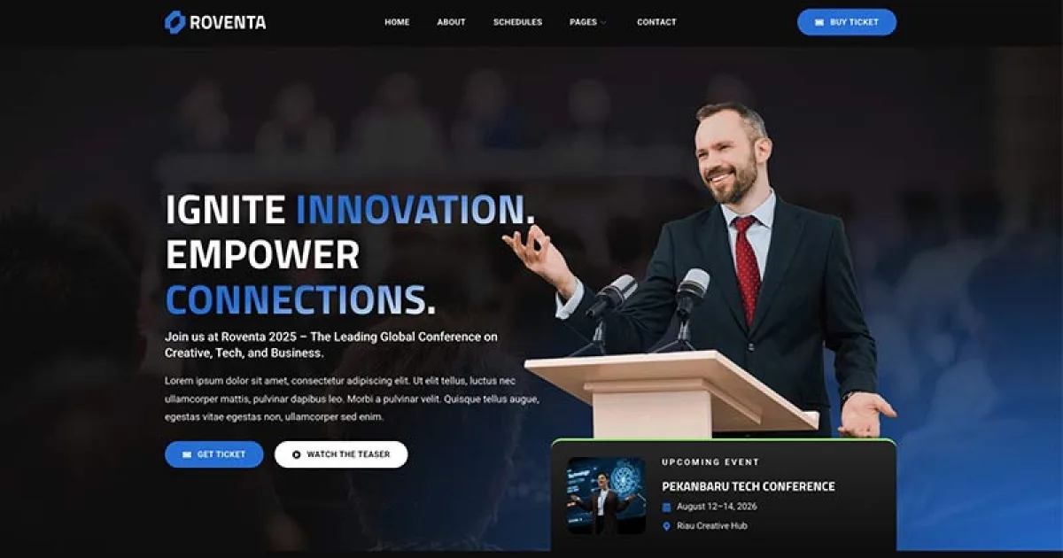 Roventa – Event & Conference Elementor Template Kit