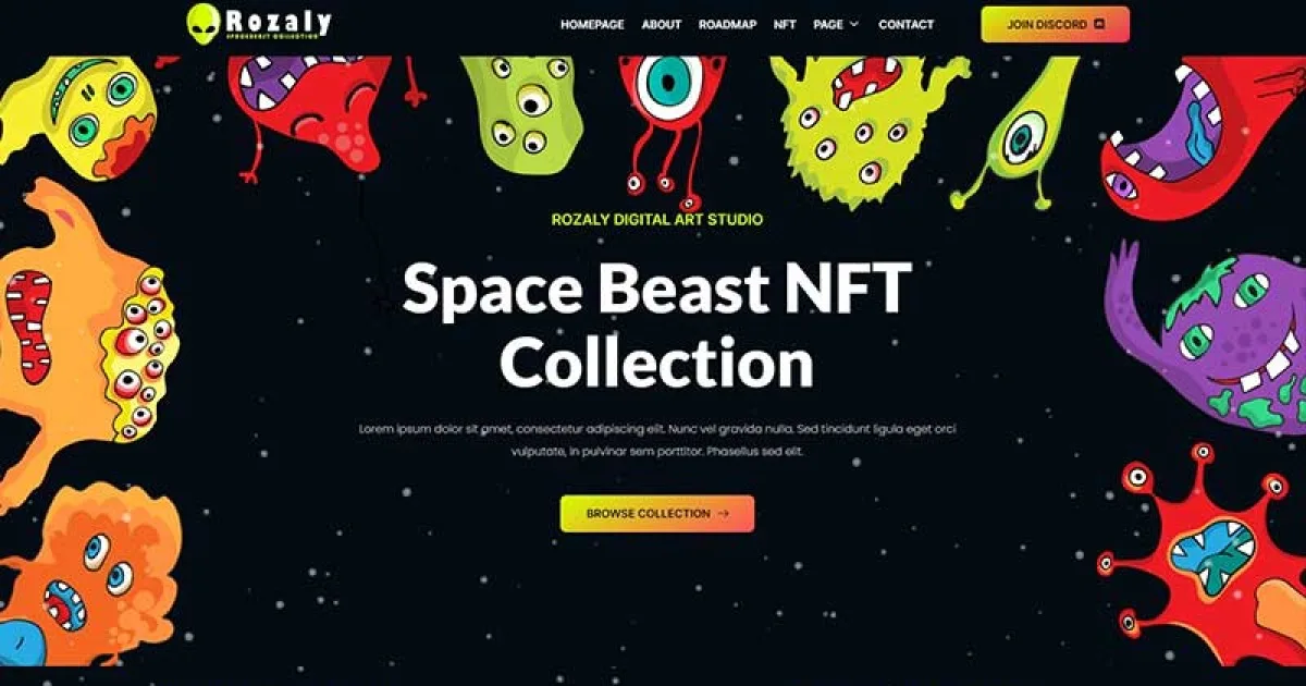 Rozaly – NFT Portofolio Elementor Template Kit