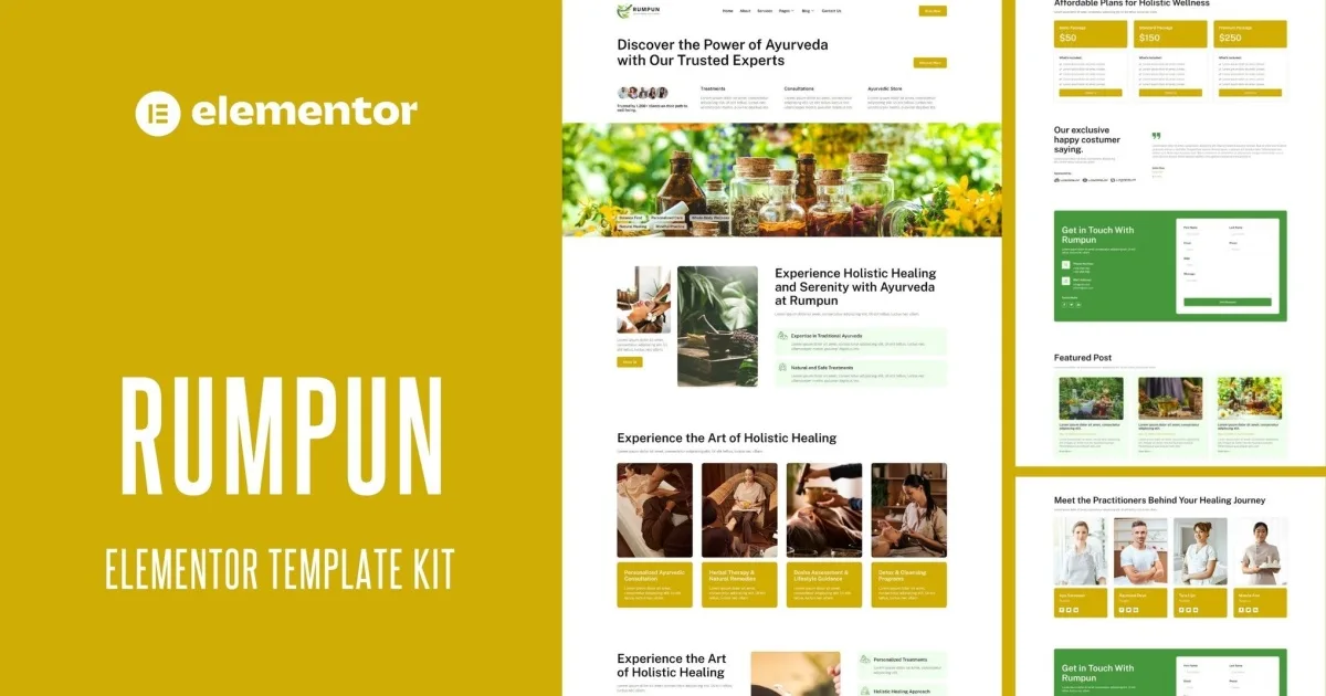 Rumpun – Ayurveda Treatment Elementor Pro Template Kit