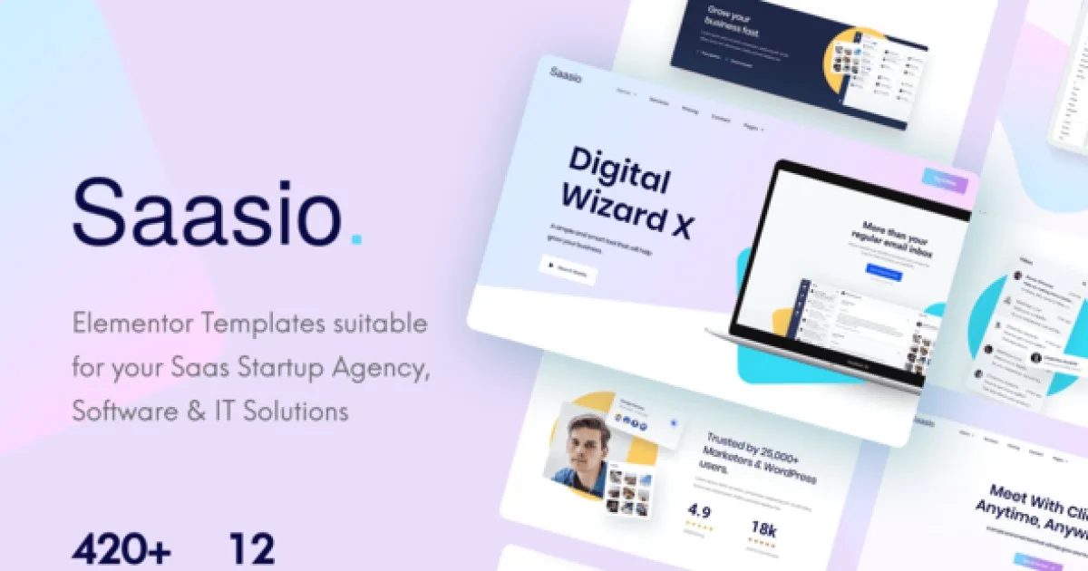 Saasio – Saas & Startup Elementor Template Kit