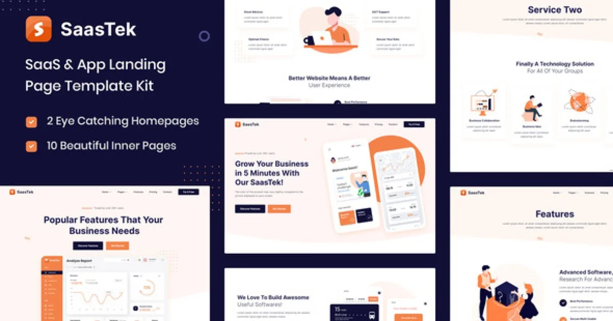 SaasTek – SaaS & Technology Elementor Template Kit