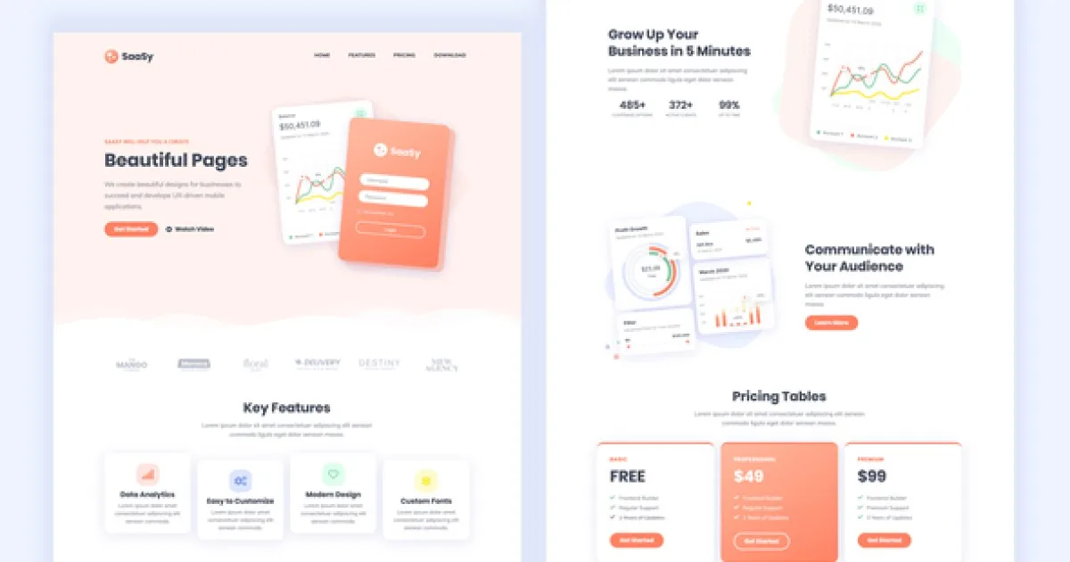 SaaSy – SaaS & App Landing Page Template Kit Elementor Template Kit