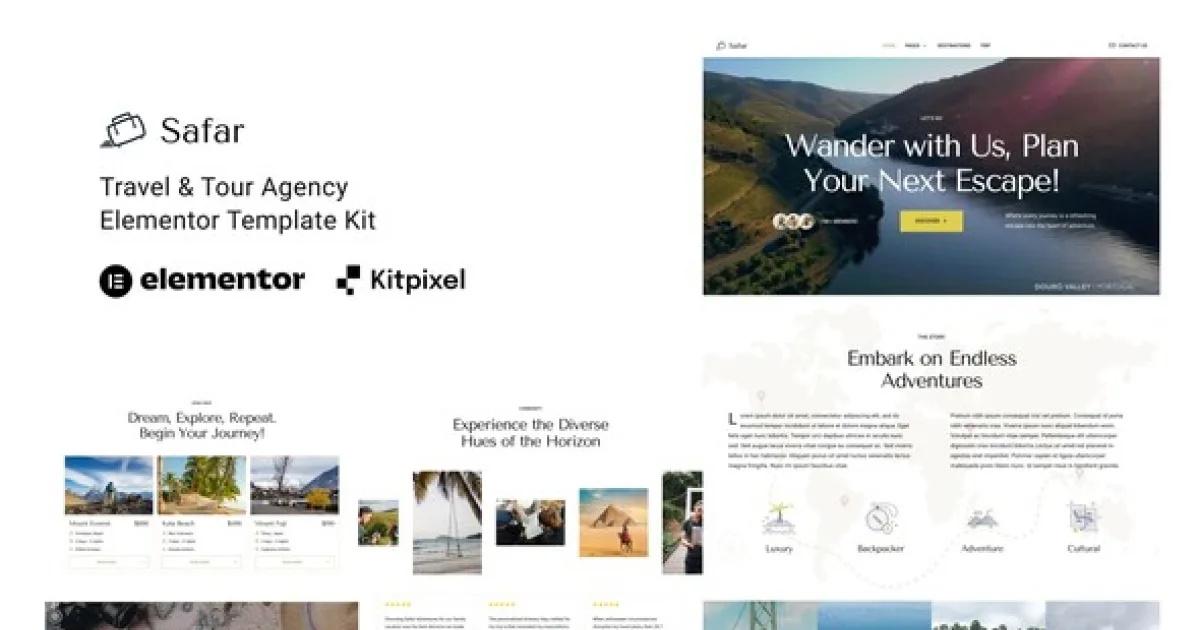 Safar – Travel & Tour Agency Elementor Template Kit