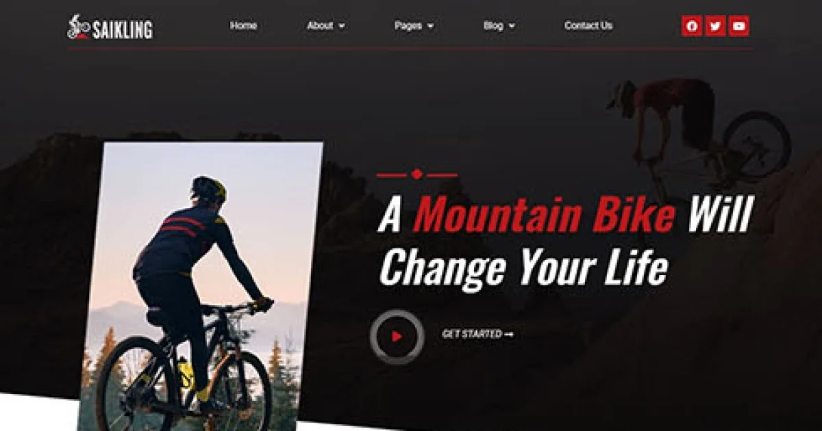 Saikling – Cycling Mountain Bike Club Elementor Template Kit