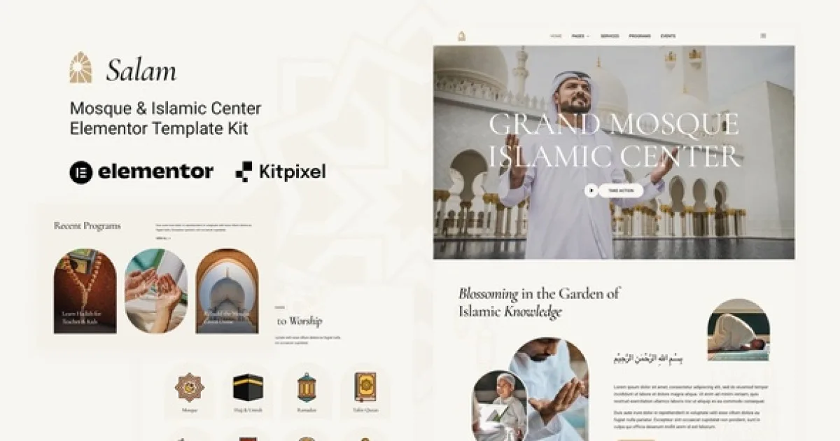 Salam – Mosque & Islamic Center Elementor Template Kit