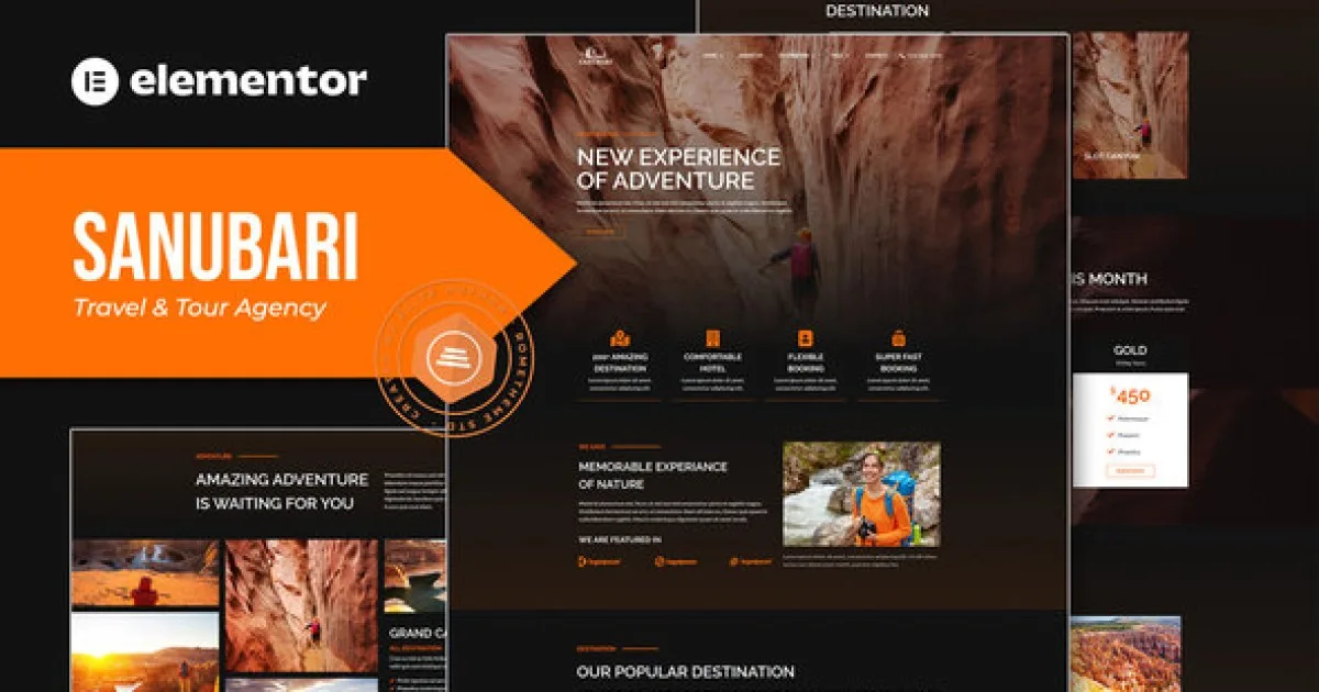 Sanubari – Travel & Tour Agency Elementor Template Kit - Official Release Preview