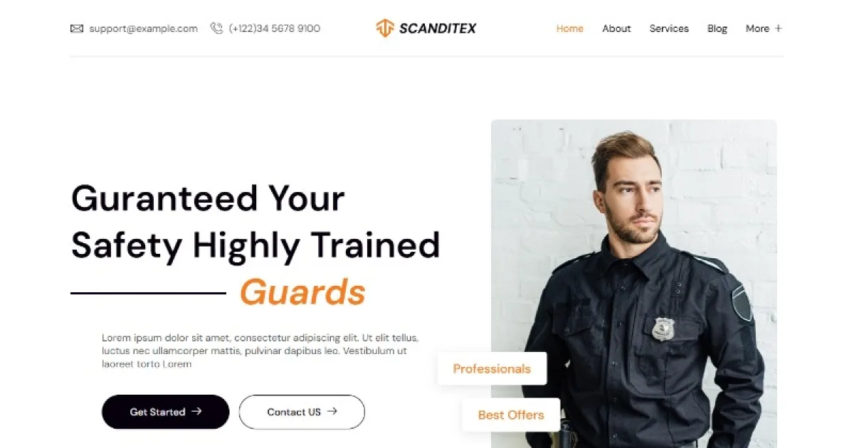 Scanditex – Security Agency & Bodyguard Elementor Template Kit