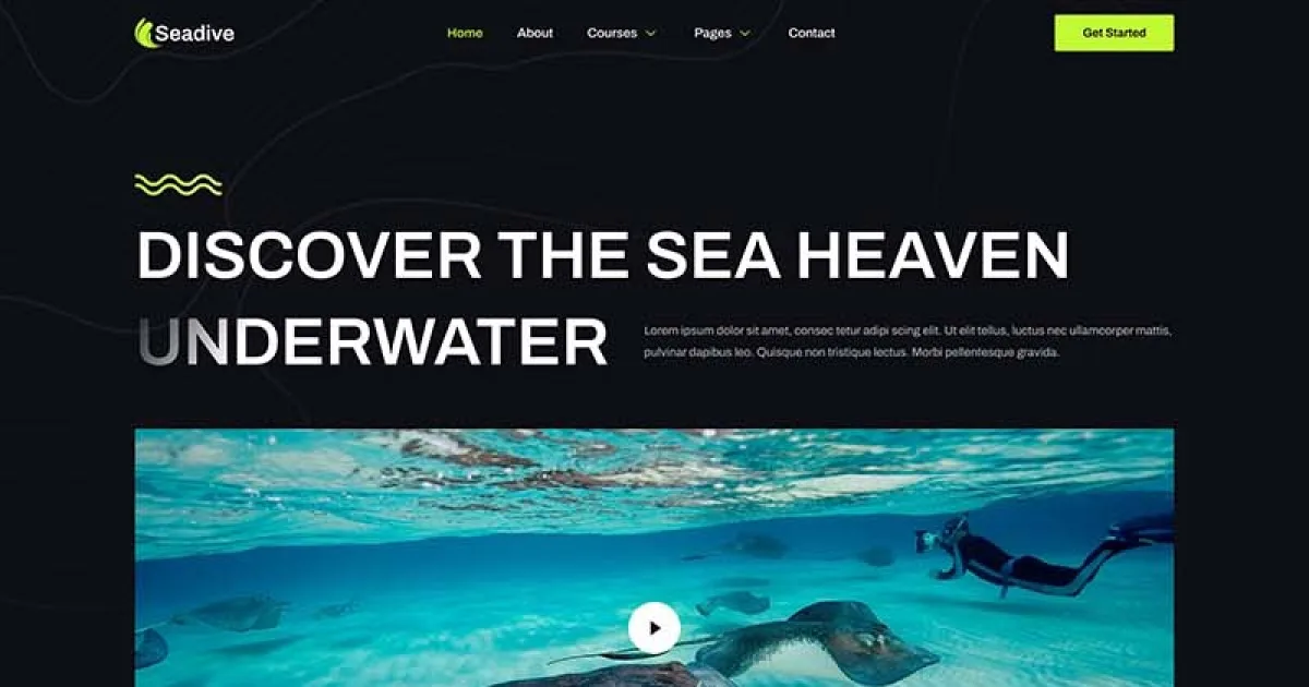 Seadive – Scuba Diving Centre Elementor Template Kit