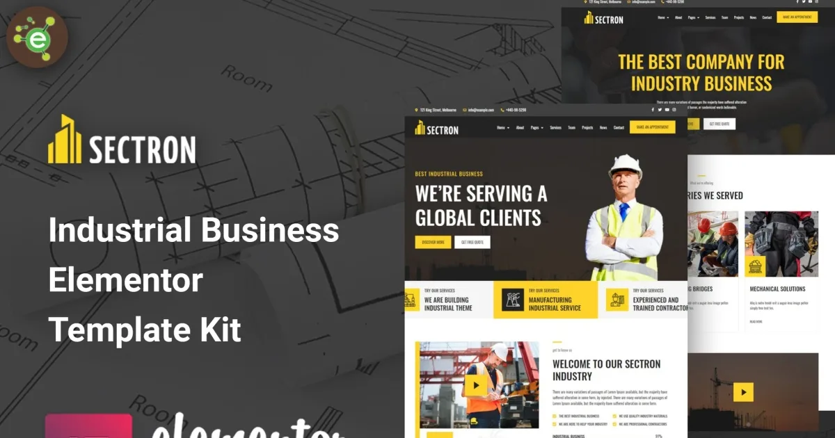 Sectron – Industrial Business Elementor Template Kit