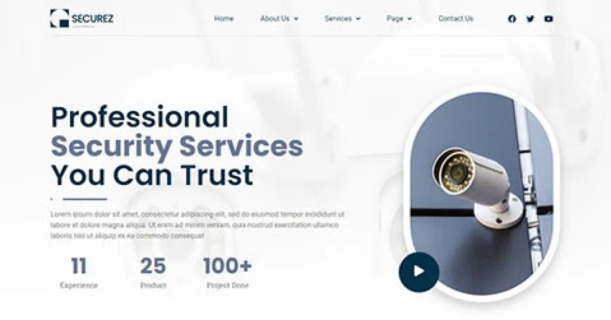 Securez – CCTV & Security System Elementor Template Kit