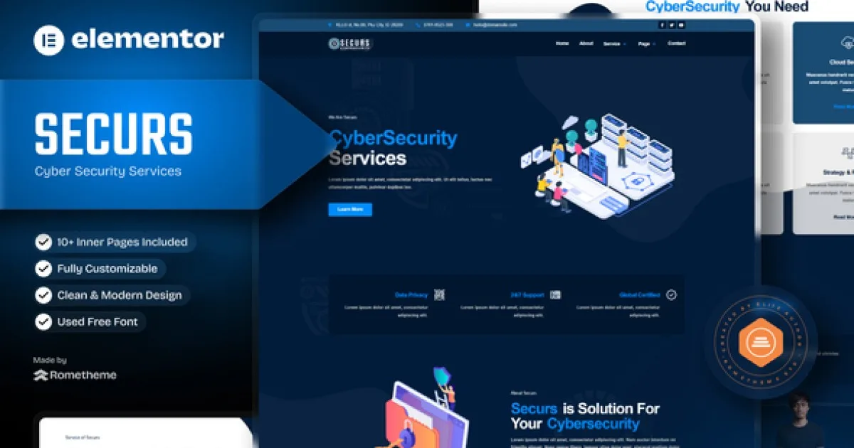 Securs – Cyber Security Service Elementor Template Kit