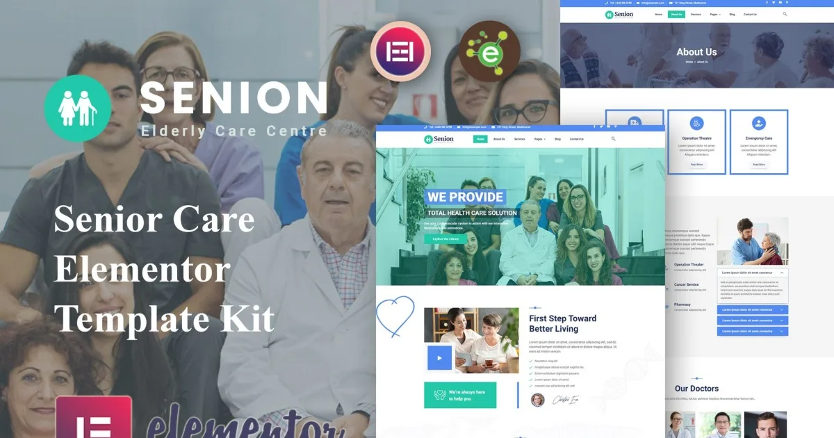 Senion – Senior Care Elementor Template Kit