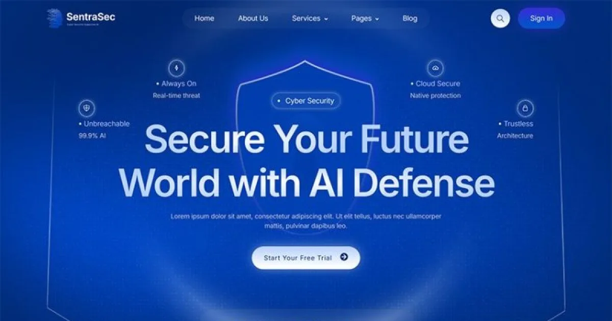 SentraSec – AI & Cyber Security Elementor Template Kit