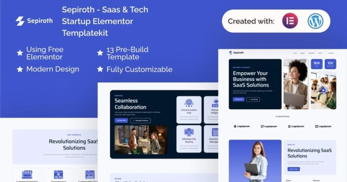 Sepiroth – Saas & Tech Startup Elementor Template Kit - Official Release Preview