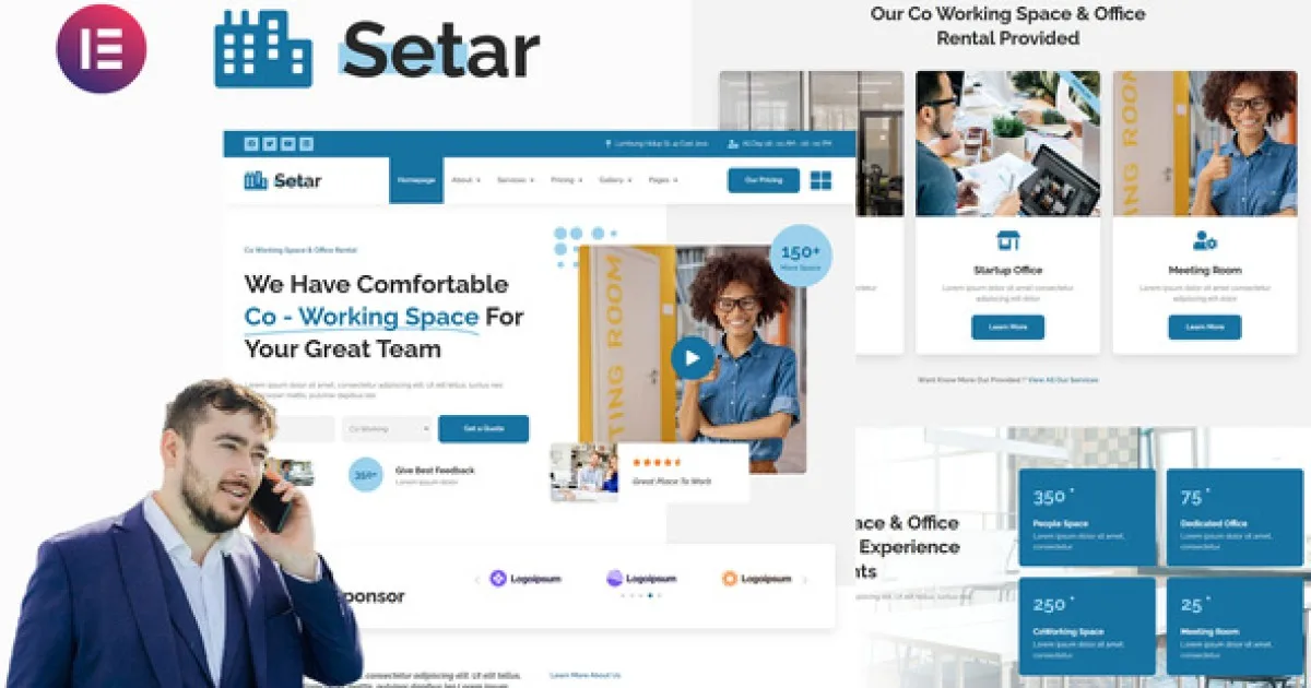 Setar – Coworking Space & Startup Office Elementor Template Kit