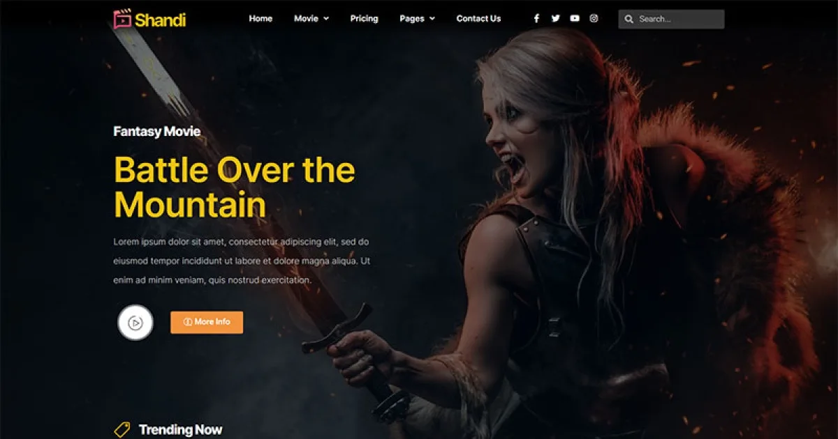 Shandi – Movies & TV Shows Elementor Template Kit