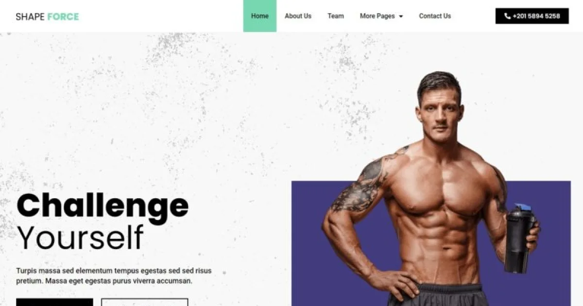 Shape Force – Fitness & Gym Elementor Pro Template Kit