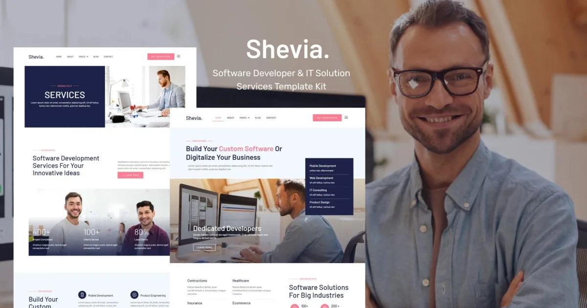 Shevia – Software Developer & IT Solutions Service Template Kit