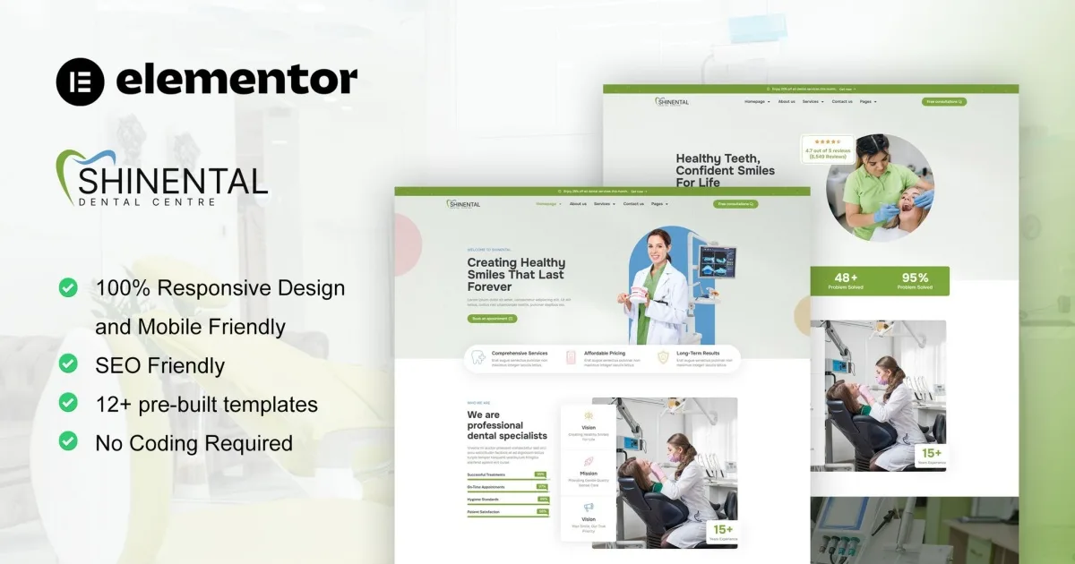 Shinental – Dentist & Medical Clinic Elementor Template Kit