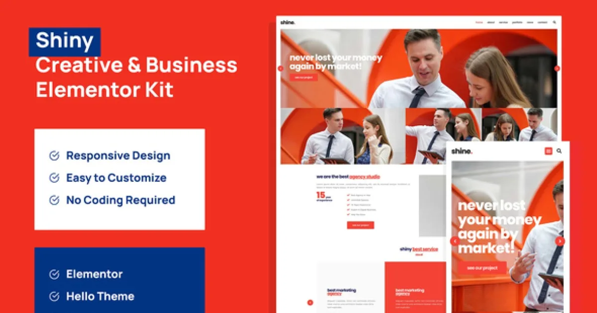 Shiny – Creative Business Agency Elementor Pro Template Kit