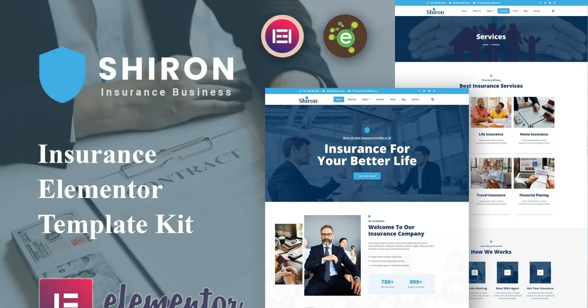 Shiron – Insurance Elementor Pro Template Kit