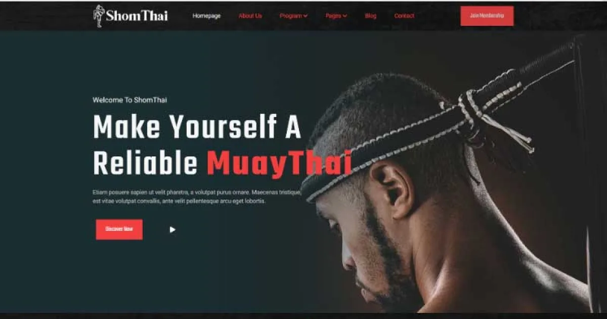 Shomthai – Matrial Art Elementor Template Kit