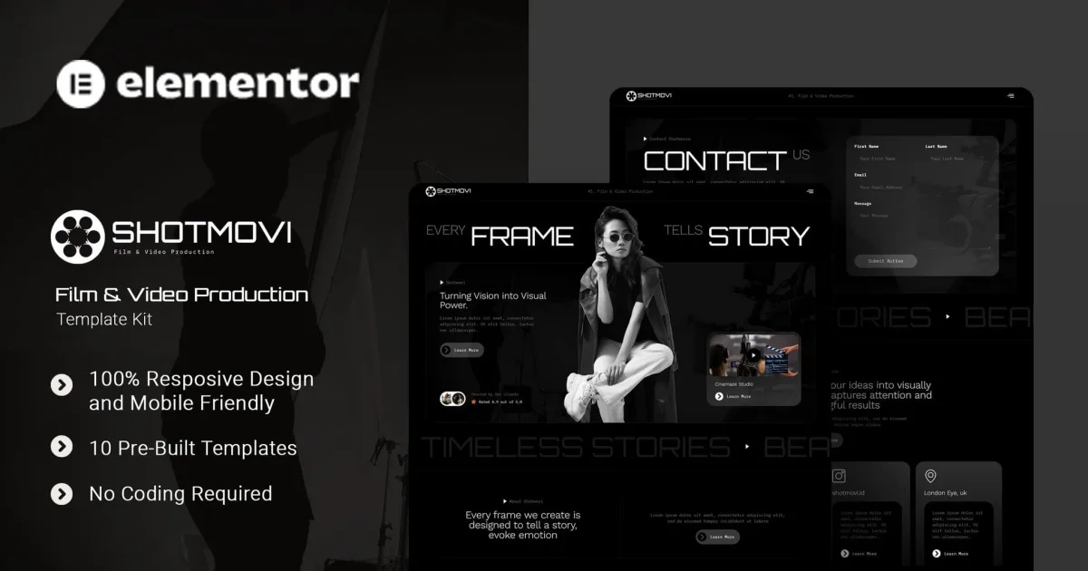 Shotmovi – Film & Video Production Elementor Template Kit
