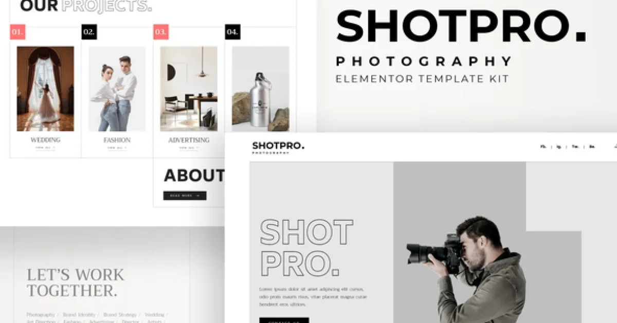 Shotpro – Photography & Portfolio Elementor Template Kit