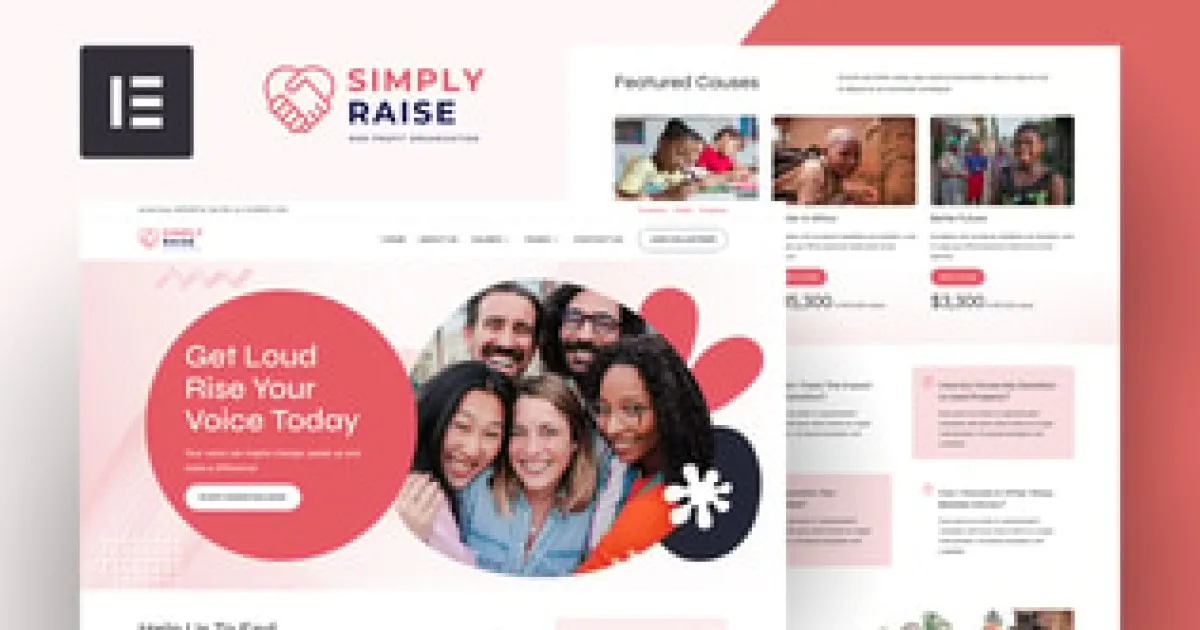 SimplyRise – Charity & Donation Elementor Template Kit