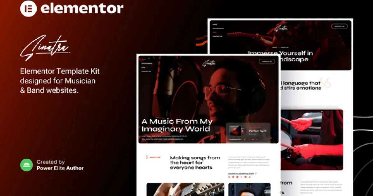 Sinatra – Musician & Band Elementor Template Kit