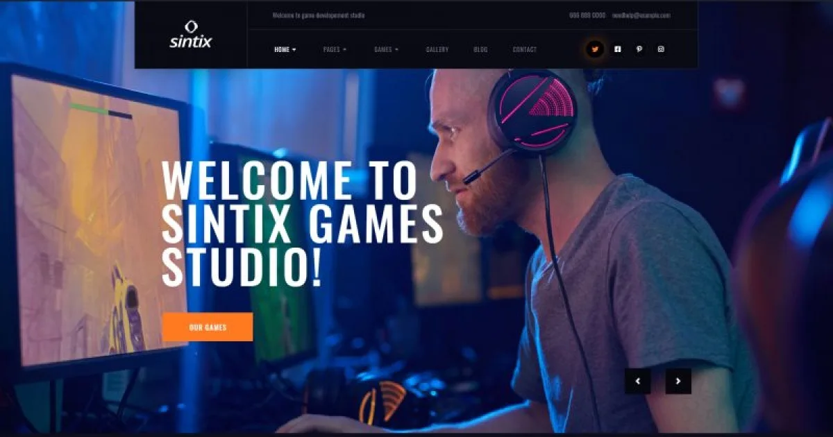 Sintix – Gaming Studio Elementor Template Kit