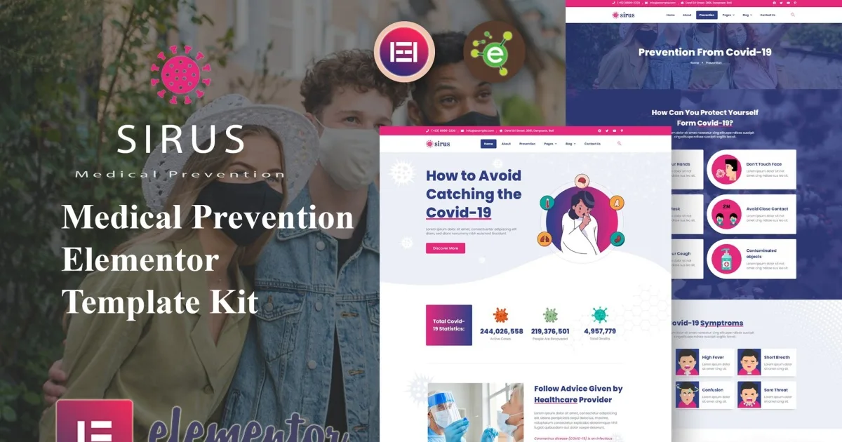 Sirus – Medical Prevention Elementor Template Kit
