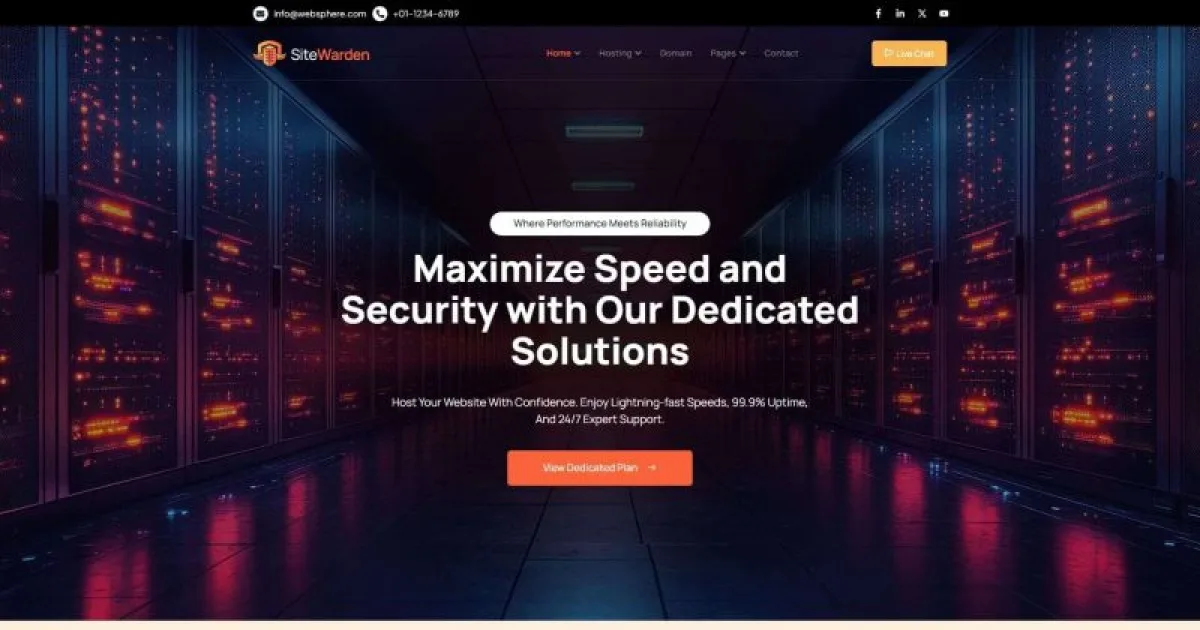 SiteWarden – Web Hosting Elementor Template Kit