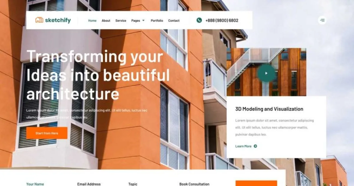 Sketchify – Architecture & Construction Service Elementor Template Kit