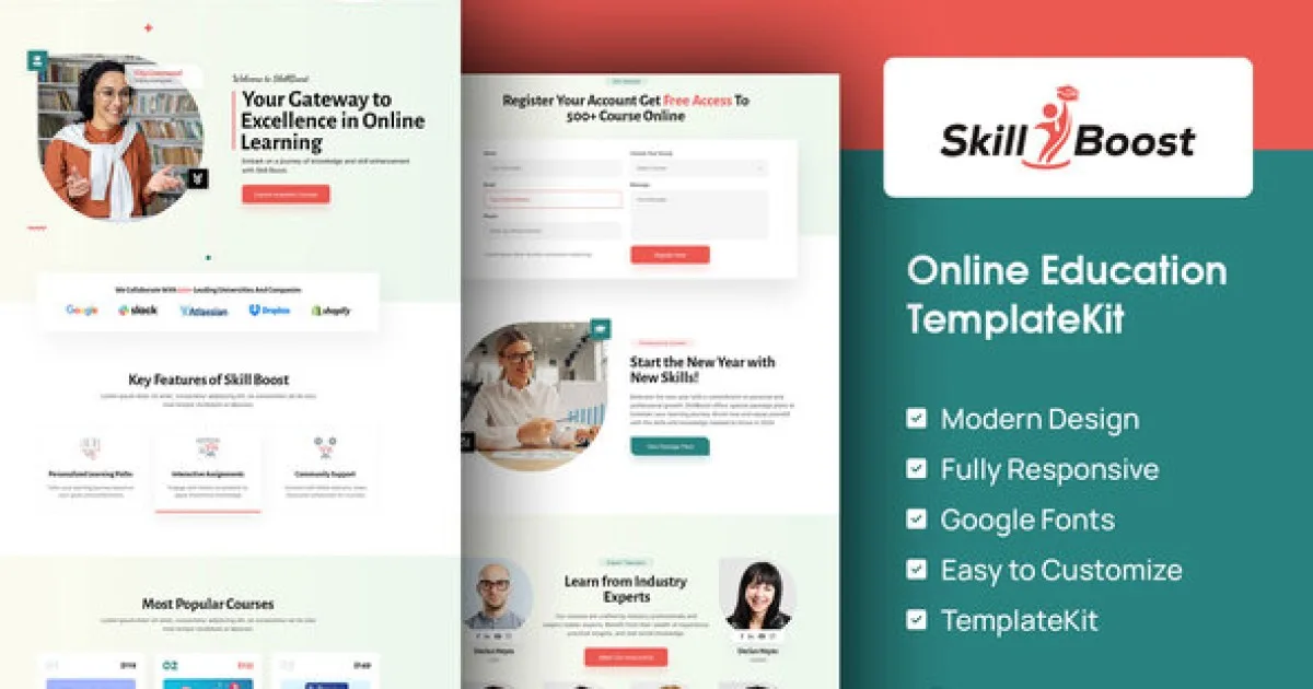 Skill Boost – Online Education Elementor Template Kit