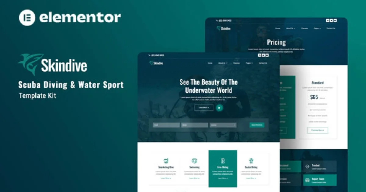 Skindive – Scuba Diving & Water Sport Elementor Template Kit