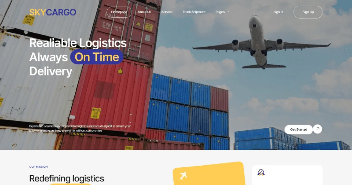Skycargo Logistics and Cargo Elementor Template Kit for Freight Delivery and Transportation Services