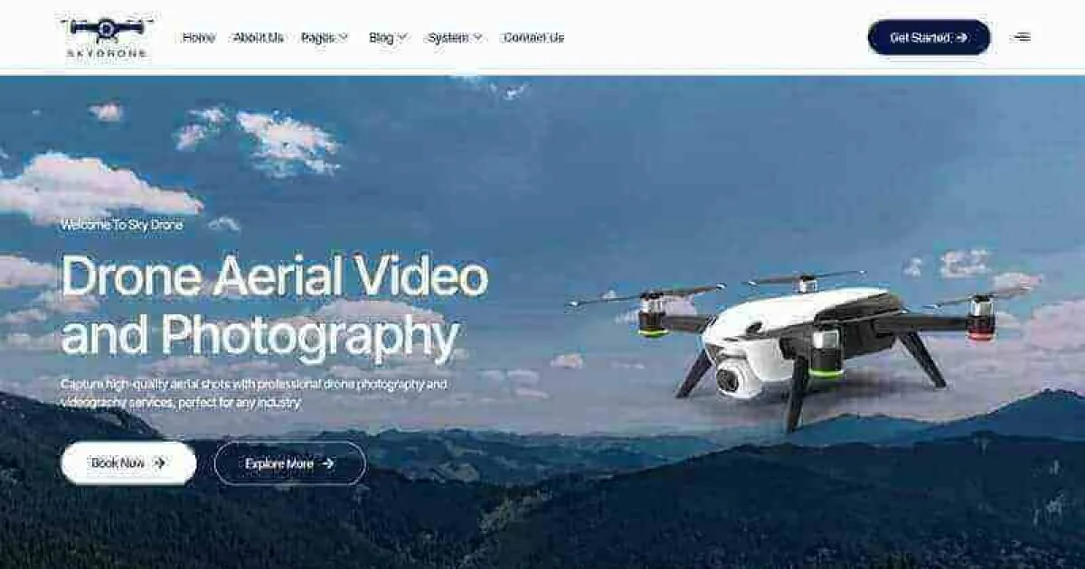 Skydrone – Drone Aerial Video & Photography Elementor Template Kit