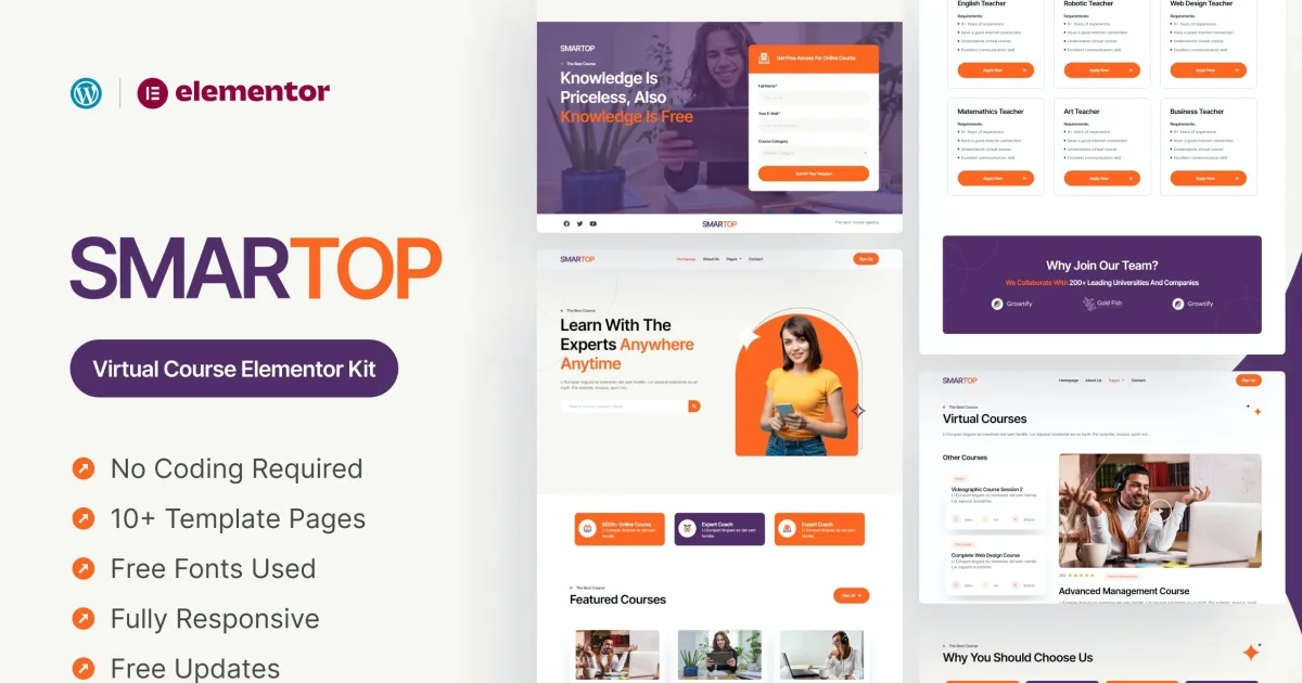Smartop – Virtual Course Elementor Pro Template Kit