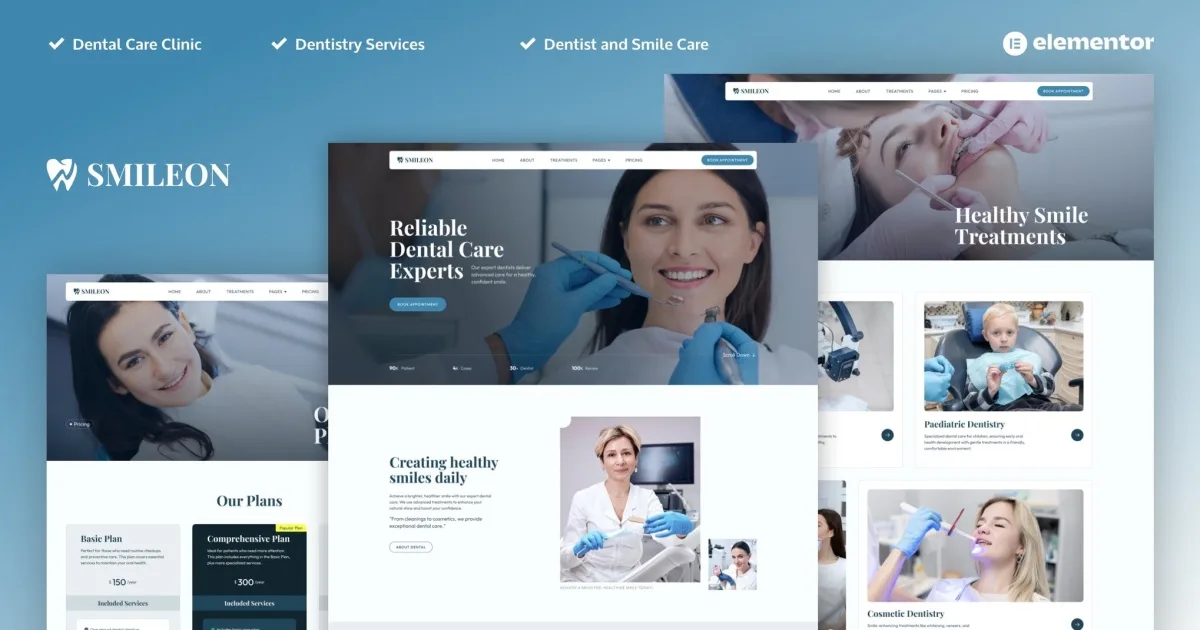 Smileon – Dentist & Dental Clinic Elementor Pro Template Kit