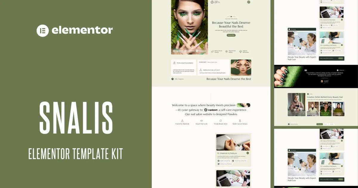 Snalis – Nail Salon & Beauty Care Elementor Template Kit