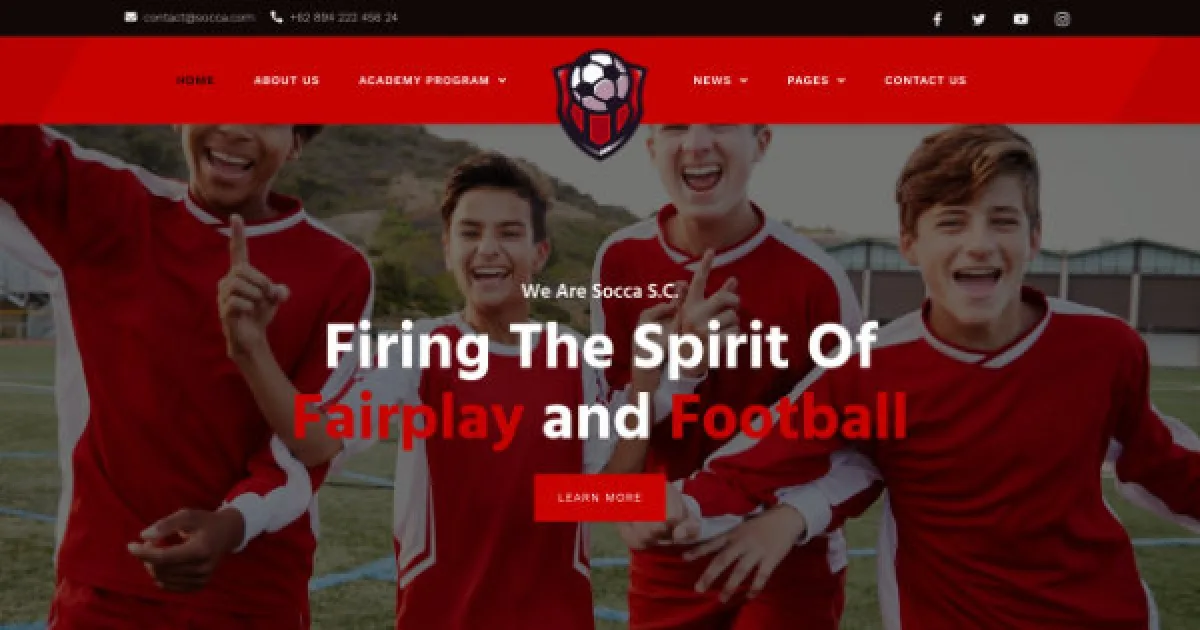 Socca – Football Team & Sports Club Elementor Template Kit